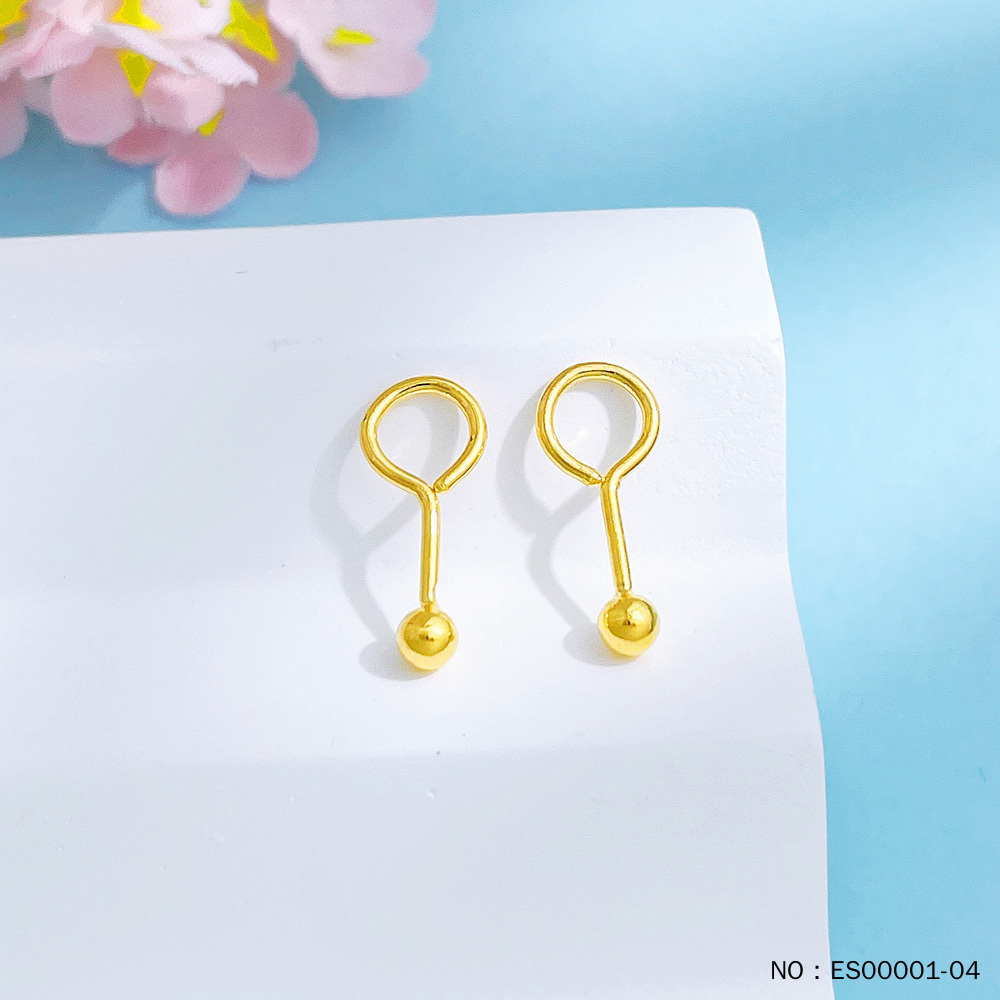 实心光珠圆珠泡钉（约3mm）耳钉（弯钩弯针）